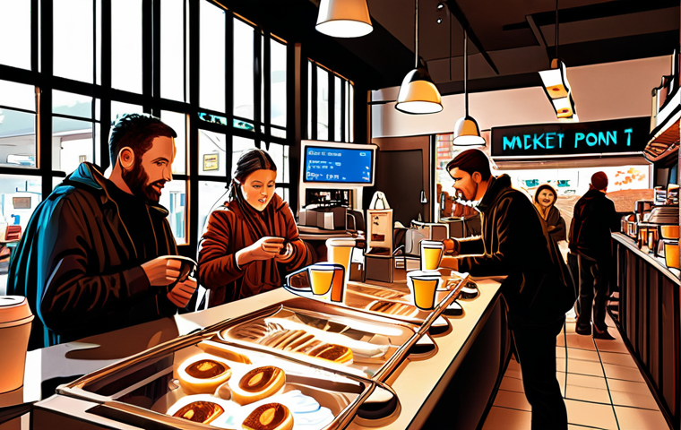 **Prompt:** A vivid digital art piece illustrating a luminous, sharp scalpel precisely cutting through a chaotic tangle of market problems, revealing a clear, targeted solution. In the background, a previously quiet coffee shop is now bustling with happy customers efficiently grabbing their breakfast coffee, symbolizing the successful resolution of a specific user pain point. The overall mood is precise, effective, and transformative.