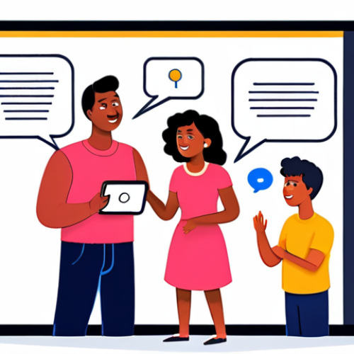 **Prompt:** A vibrant digital illustration depicting a group of diverse users providing feedback on a mobile app interface. The scene should show speech bubbles containing suggestions and criticisms, which are then visualized as gears turning and improvements being made to the app on a central screen. The overall style should be modern and collaborative, emphasizing user-centric design and rapid iteration. Include elements that represent data analysis and a positive feedback loop.